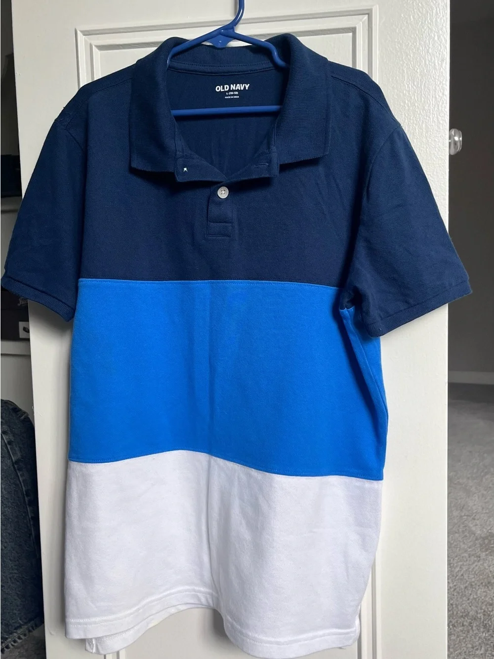 Old Navy Navy, Royal Blue & White Colorblock Polo